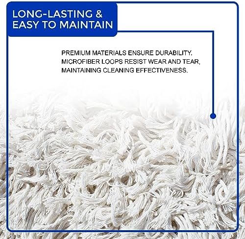 Nine Forty 48" Premium Cotton Dust Mop Kit - Heavy Duty Mop Head with Handle for Industrial, Commercial, and Residential Cleaning - Dry Floor Duster for Hardwood Surfaces - White - Image 5