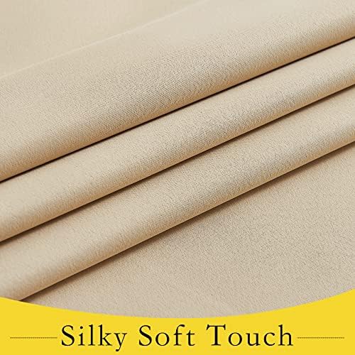 NICETOWN Biscotti Beige Blackout French Door Curtain Window Cover - Image 6