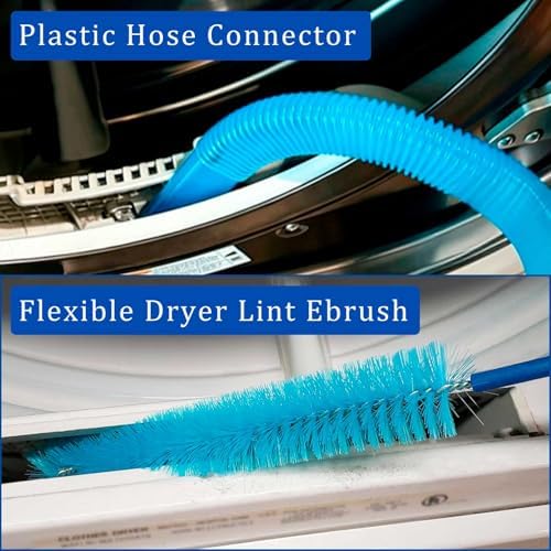 Dryer Vent Cleaner Kit with Dryer Vacuum Hose Attachment Suitable for Most Vacuum Cleaners, Twrrnbv Dryer Cleaner Lint Brush Remover, Duct Cleaning Tool for Laundry Room, Cleaning Accessories (Blue) - Image 5