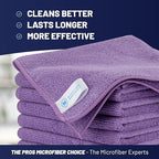 MW PRO Microfiber Cleaning Cloths Purple (12 Pack, 12x12) - Commercial Janitorial Towels & Lint Free Rags - Heavy Duty for Auto Detailing, Glass Windows, Housekeeping & Screens - Washable 300+ Times - Image 2