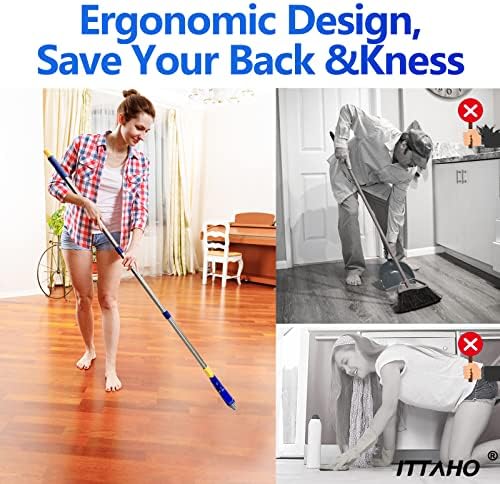 2 Pack Grout Brush with Long Handle, 56.5'' Swivel Grout Cleaning Brush,V-Shape Grout Scrub Brush, Extendable Handle Grout Cleaner Brush for Tile Floors，Bathroom,Baseboard,Shower,Corner - Image 4