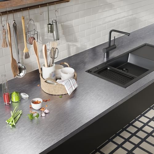 CRE8TIVE Brushed Silver Stainless Steel Contact Paper Peel and Stick Metallic Wallpaper for Kitchen 12"x354" Removable Self Adhesive Silver Contact Paper for Cabinets Waterproof Vinyl Backsplash Walls - Image 7
