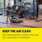 Kärcher Pro Walk Behind Outdoor Push Sweeper, KM 70/30 C Bp 2SB, Battery Powered, Suction System, Dust Filter - 38" Working Width, 11.9 Gallon - for Commercial Use in Warehouses, Workshops, and More - Image 6