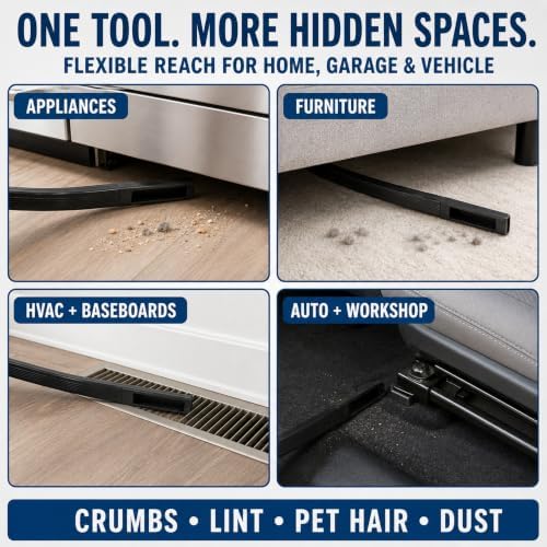 36-Inch Under Refrigerator Crevice Tool, Vacuum Attachment with 3 adapters - Image 7