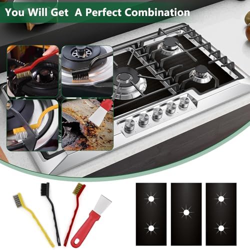 3Pcs Stove Guard for Gas Stoves, 0.3mm Stove Top Covers for Gas Burners, Easy-Clean Reusable Stove Surface Shields-Heat-Resistant Gas Range Protectors, Burner Covers for Gas Stovetop - Image 7