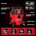 ECOMAX Ultra Quiet Shop Vacuum Wet and Dry 5 Gallon 4 HP - Image 2