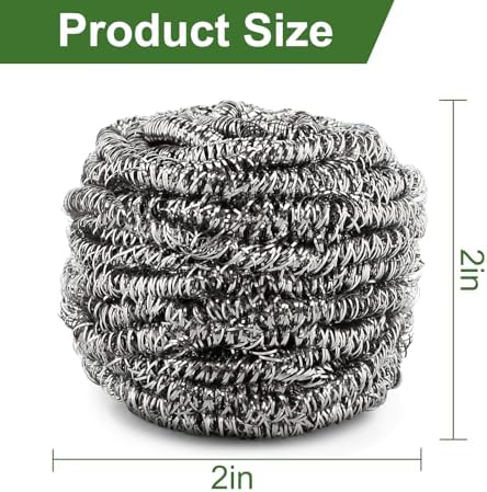 10 Pack Stainless Steel Scourers by for Dishes, Pots, Pans, and Ovens. Easy scouring for Tough Kitchen Cleaning - Image 3