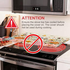 Retro Floral Stove Top Cover for Electric Stove, Wild Flowers Range Covers for Electric Stove, Rubber Dish Drying Mat, Glass Cooktop Covers, Flat RV Range top Mats, 28"x20" - Image 3