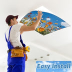 6 Pcs Fluorescent Light Covers with 60 Magnets Decorative for Classroom Ceiling Lights 4 x 2 Feet Magnetic Light Cover Filter Easy Install for Office Hospital Home Ceiling Supplies (Flower Bush) - Image 6