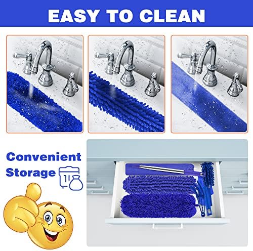 Buysenton Microfiber Duster, 8PCS Feather Duster with 100 Inch Telescoping Extension Pole, Reusable Bendable Dusters, Washable Lightweight Dusters for Ceilings Fans(2023 UAGRED) - Image 7