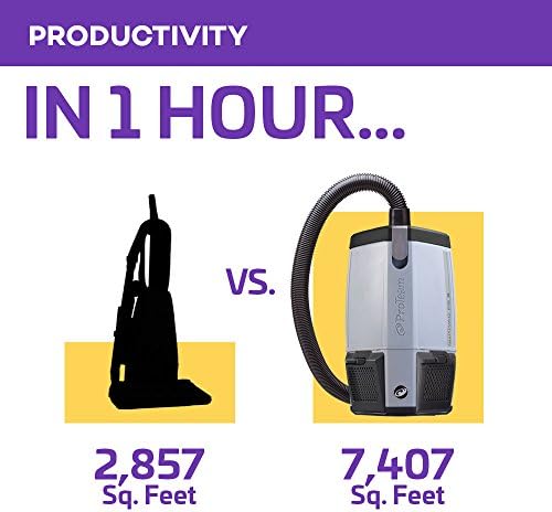 ProTeam Backpack Vacuums, ProVac FS 6 Commercial Backpack Vacuum with HEPA Media Filtration and Restaurant Tool Kit, 6 Quart, Corded - Image 4