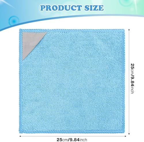 Magnetic Microfiber Cleaning Cloth, Blue, Grey, Black, 10 x 10 Inch, 8 Pcs - Image 2