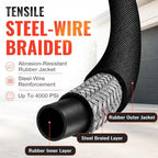 YAMATIC Pressure Washer Hose 100 FT, Steel-Wire Braided, 4000 PSI - Image 3