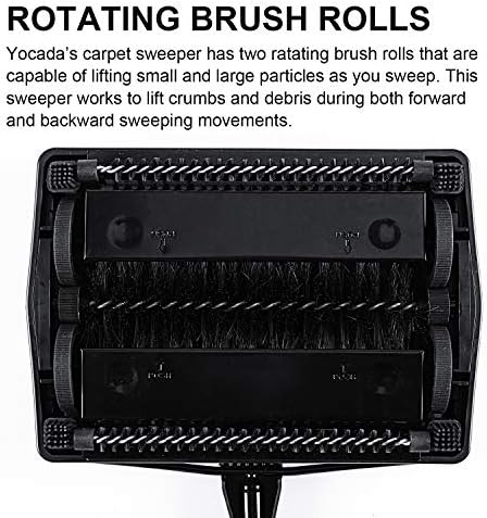 Yocada Carpet Sweeper Cleaner Manual Hand Push Non-Electric Black - Image 5
