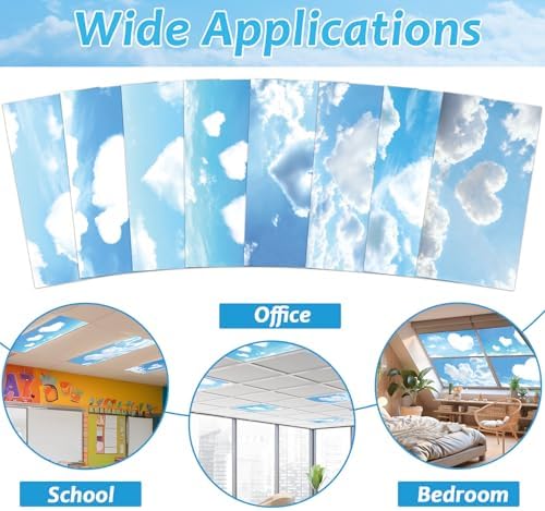 8 Pcs Fluorescent Light Covers with 80 Magnets Decorative for Classroom Ceiling Light 4 x 2 Feet Magnetic Lights Covers Filter Easy Install for Office Hospitals & Home Drop Ceiling Supplies (LOVE) - Image 5