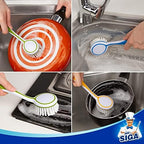 MR.SIGA Round Dish Brush with Suction Cup, Pack of 3 - Image 7