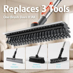 AIR U+ Floor Scrub Brush with Long Handle, 4 in 1 Floor Scrubber & Squeegee - Image 3