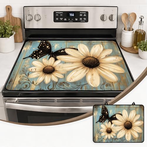 Stove Top Cover,28.5"L x 20.20"W,Heat Resistant Cooktop Protector Mat by seewan