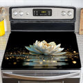 NYZE Stove Top Cover for Electric Stove 28x20 Inch Silicone Stove Topper & Protector, Scratch-Resistant Decorative Kitchen Mat for Electric/Glass Stove Top (White Lotus Water) by GIVEYOUTHEBEST