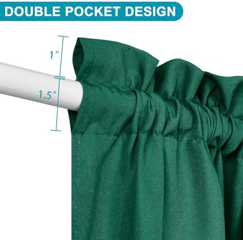 Hiasan French Door Curtains Privacy, Emerlad Green, 24W x 40L, 1 Panel - Image 3
