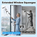 Cordless Window Vacuum Squeegee, 4000mAh Large Capacity & 30-40" Long Pole - Image 2