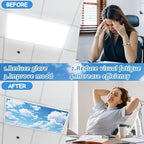 6 Pcs Fluorescent Light Covers with 60 Magnets Decorative for Classroom Ceiling Lights 4 x 2 Feet Magnetic Light Cover Filter Easy Install for Office Hospital Home Ceiling Supplies (Blue Sky Cloud) - Image 4