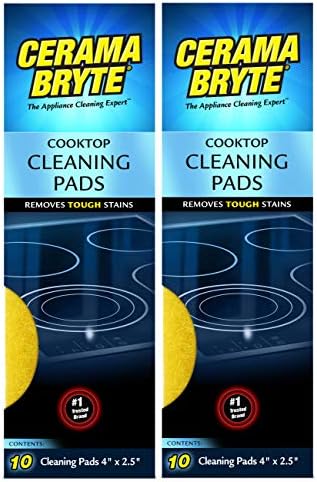 (2 Pack) Cerama Bryte Ceramic Cooktop Cleaning Pads, Total 20 Pads by CeramaBryte