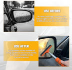 2PCS Car Side Mirror Squeegee, Retractable Vehicle Rear View Mirror Cleaning Wiper for Rainy Foggy Weather, Portable Auto Window Glass Cleaner Squeegee, Universal Fit (Orange) - Image 3
