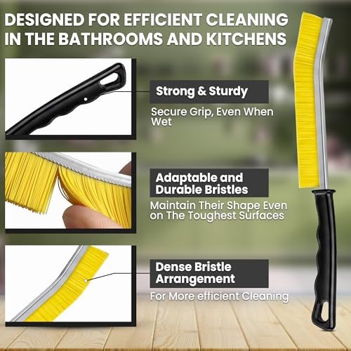 Crevice Cleaning Brush Set 6Pcs Hard Bristle Tools for Narrow Spaces - Image 5