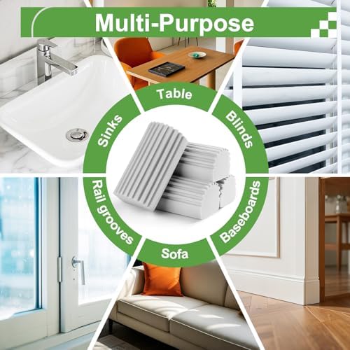 Jeymei Damp Clean Duster Sponge，8Pcs Grey Dust Sponge for Cleaning - Image 5