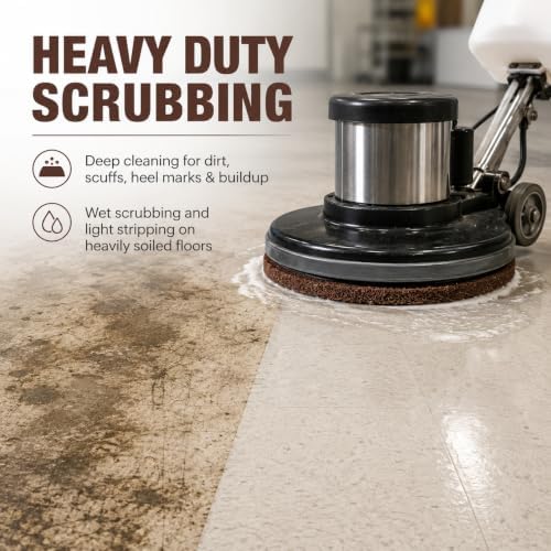17" Floor Stripping Pads for Heavy-Duty Scrubbing & Deep Cleaning, 5 Pack - Image 2