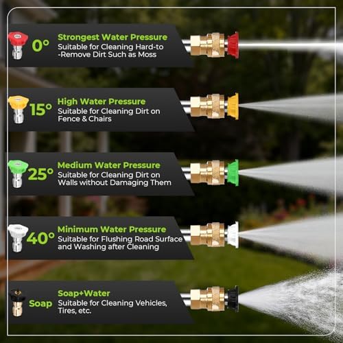 4200PSI Gas Pressure Washer 4.0GPM Gas Power Washer 212CC Gas Powered Washing Machine Commercial High Pressure Washer with 25ft Hose&5 Nozzles for Patio Garden Yard Vehicle,EPA/CARB/ETL (Green) - Image 6