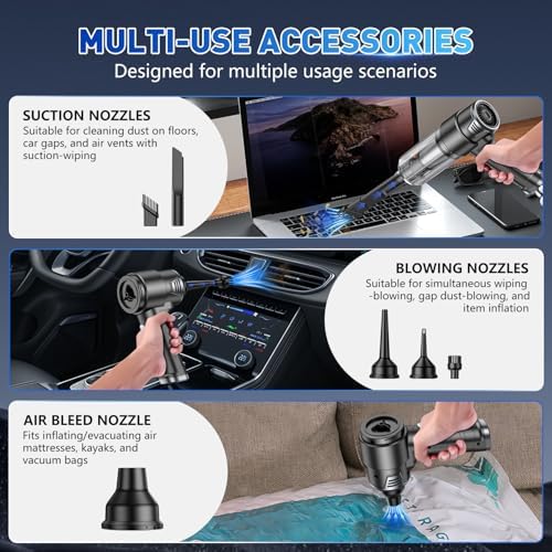 KMM Handheld Car Vacuum Cleaner, 10000PA Hand Held Vacuum & Air Duster - Image 5