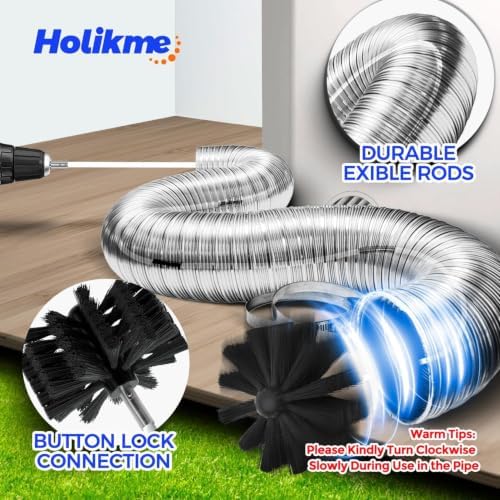 Holikme Dryer Vent Cleaner Kit - 35Ft Flexible Lint Brush for Deep Cleaning - Image 2