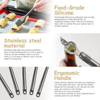Kitchen Utensil Set-Silicone Cooking Utensils-33 Kitchen Gadgets & Spoons for Nonstick Cookware-Silicone and Stainless Steel Spatula Set-Best Kitchen Tools, Useful Pots (Grey) - Image 5