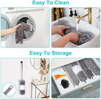 12pcs Microfiber Dusters, Duster with Extension Pole(Stainless Steel) 30 to 100'', Washable Dusters, Bendable Extendable Long Feather Duster for Cleaning Fan, High Ceiling, Blinds, Furniture, Cars - Image 5