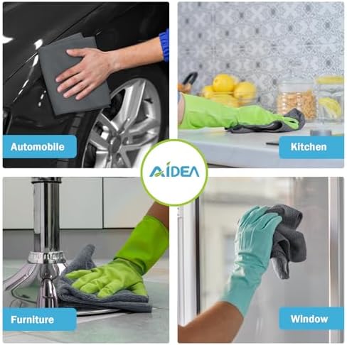 AIDEA Microfiber Cleaning Cloth Grey 50PK, Microfiber Towels 11.5×11.5" - Image 4