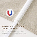 RYB HOME Blackout Roman Shade for Windows, No Drill Cordless Faux Linen Roman Blind, Double-Sided Magnetic Foldable Window Shades for French Doors, Bedroom, Bathroom, Taupe, W36 x H64, 1 Panel - Image 6