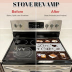 Coffee Stove Top Cover for Electric Stove, Coffee Range Covers for Electric Stove, Rubber Dish Drying Mat, Glass Cooktop Covers, Flat RV Range top Mats, 28"x20" - Image 4