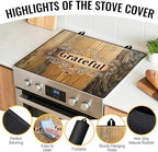 NYZE Electric Stove Top Cover, Cooktop Protector for Extra Counter Space, Heat Resistant & Non-Slip Kitchen Mat - Rustic Wood Grateful, 28" x 20" - Image 3