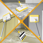 JEHONN Baseboard Cleaner Tool with Handle, 56 inches Base Boards Cleaning Mop Scrubber, 1 Stiff Bristles Brush, 2 Chenille and 2 Microfiber Pads, Wall Duster for Floorboard Ceiling Window (Yellow) - Image 4