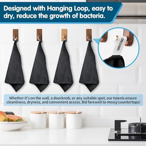 FIXSMITH Black Microfiber Cleaning Cloth -Pack of 24, Highly Absorbent Cleaning Rags, 16"X12" All Purpose Cleaning Towels for Housekeeping, Kitchen, Car, Lint Free and Reusable Microfiber Towels - Image 5