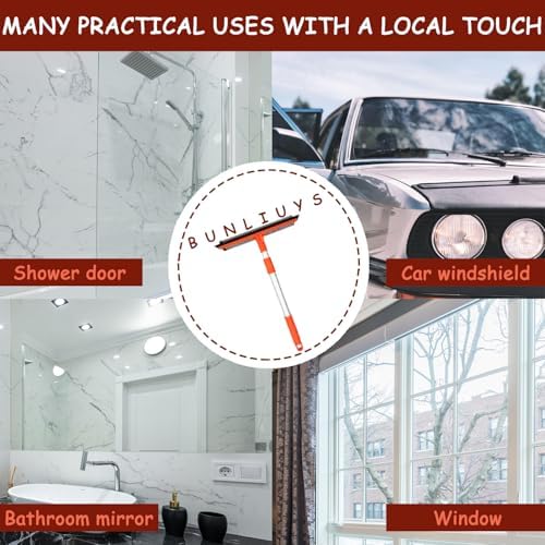 Window Squeegee for Window Cleaning with Retractable Pole 28", Squeegee Window Cleaner Tool 2 in 1 Car Window Cleaning Tool Telescopic Window Washing Equipment, Shower Squeegee for Glass Door - Image 6