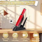Handheld Vacuum Cordless,15KPA Vacuum with Storage Dock,Red - Image 3