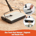 CLEANHOME Carpet Sweeper Manual Cordless for Pet Hair & Debris - Image 4