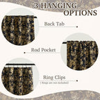 StangH 100% Blackout Curtains 90 Inch Gold Floral Velvet Drapes 2 Panels - Image 2