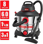 Shop-Vac 5989400 8 Gallon 6.0 Peak HP Wet/Dry Vacuum + 1-1/4" Round Brush 2 Pack… - Image 2