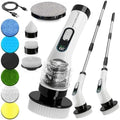 Electric Spin Scrubber for Cleaning, Cordless Power Scrubber with Long Handle, 10 Replaceable Brush Heads, 2-Speed, IPX7 Waterproof for Bathroom, Shower, Tub, Tile & Kitchen by Unknown