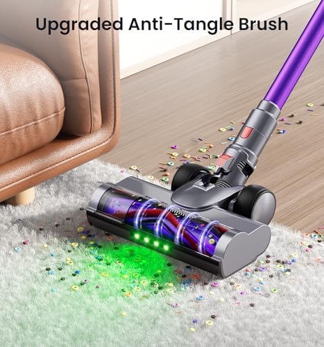 90Mins Cordless Vacuum Cleaner,Upgraded 650W 55KPA Cordless Stick Vacuum with Smart Display,1.8L Cup,V-Shaped Anti-Tangle Brush,Wall Mount Charging,Self-Standing Vacuum Cleaners for Home,Floor,Carpet - Image 6