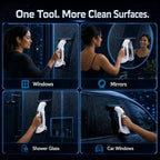 Window Vacuum Squeegee with Long Handle, Cordless Window Vacuum Cleaner, Electric Window Cleaner and Shower Glass Cleaner for Mirrors, High Windows, Tiles, Car Windows, 3000Pa, Type-C(Black) - Image 3